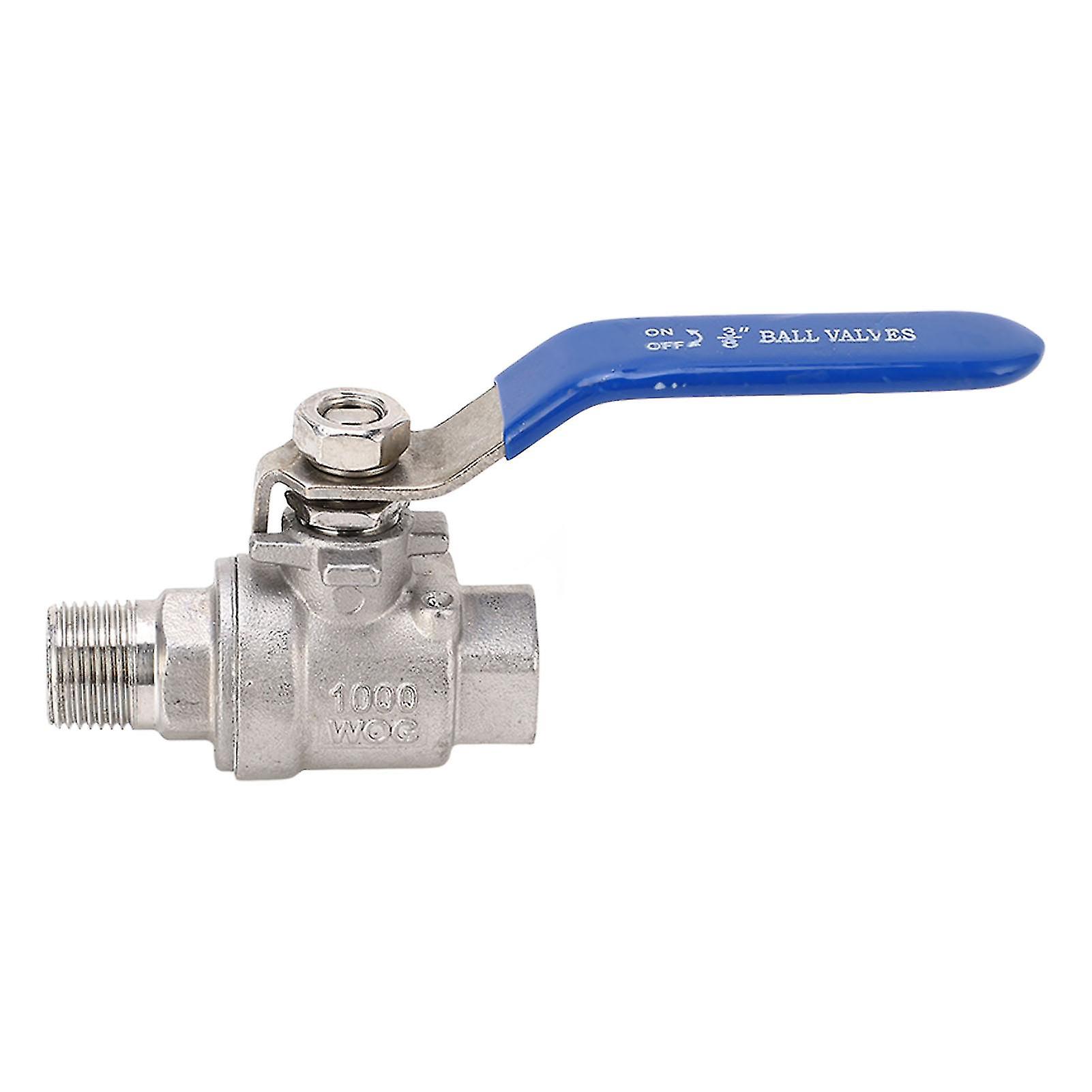 Full Port Ball Valve 3/8 Inch NPT Male and Female Thread Pipe Fitting 1000WOG Stainless Steel Ball Valve