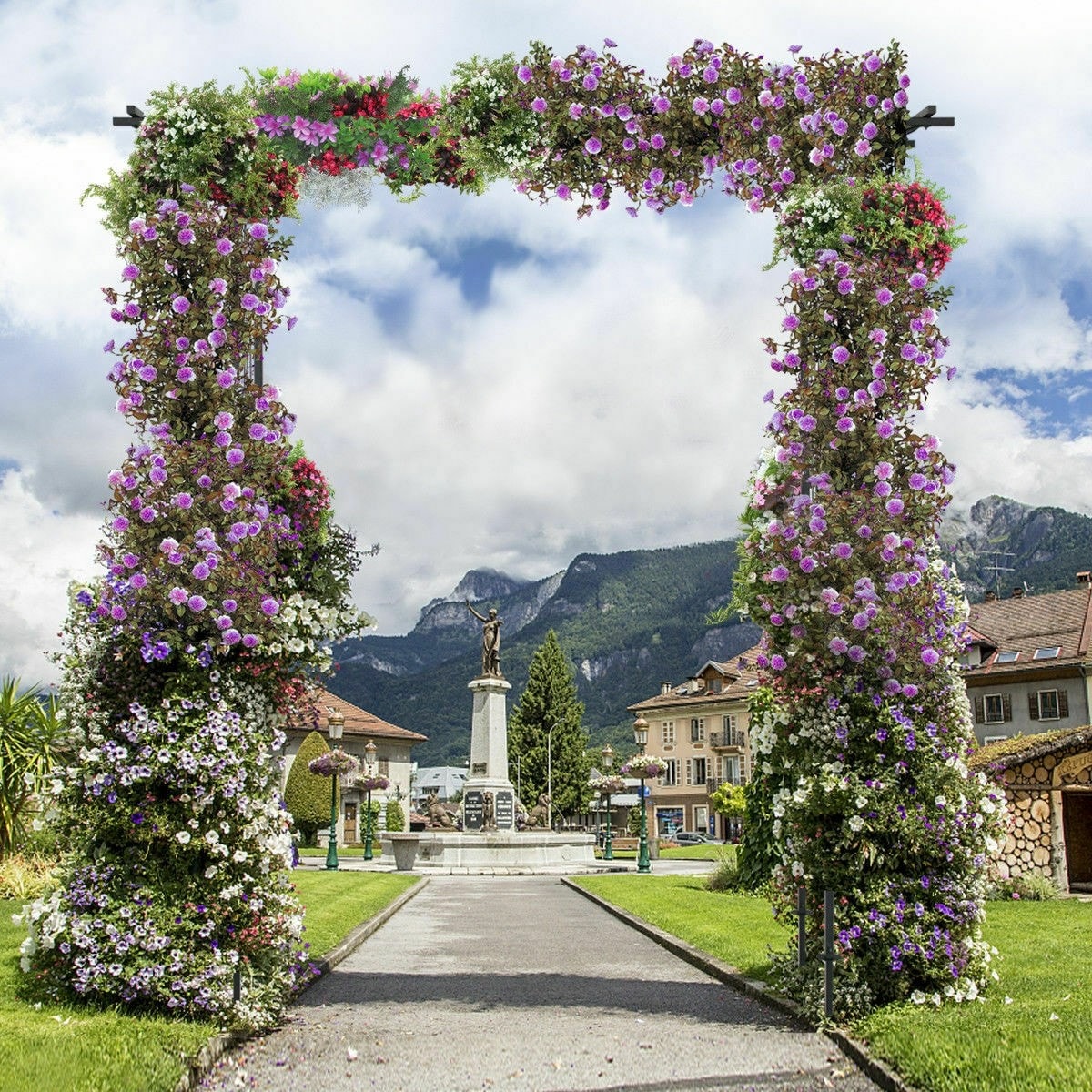 Metal Pergola Garden Arbor Arch Wedding Arch for Outdoor Patio Backyard