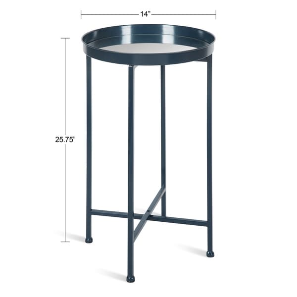 Kate and Laurel Celia Round Metal Foldable Tray Accent Table