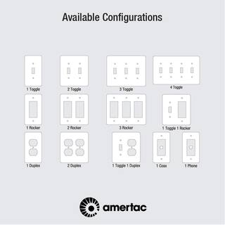 AMERELLE Moderne 2 Gang 1-Toggle and 1-Rocker Steel Wall Plate - Brushed Nickel 148TRBN