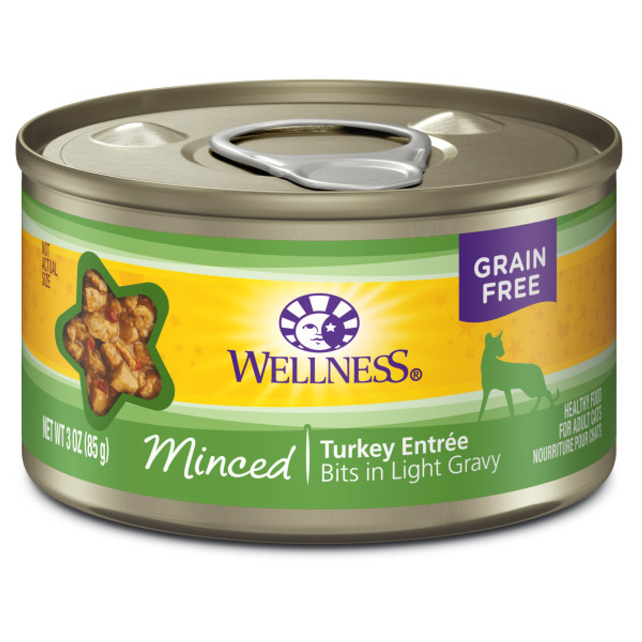 Wellness Complete Health Minced Turkey Canned Cat Food， 3 Oz.