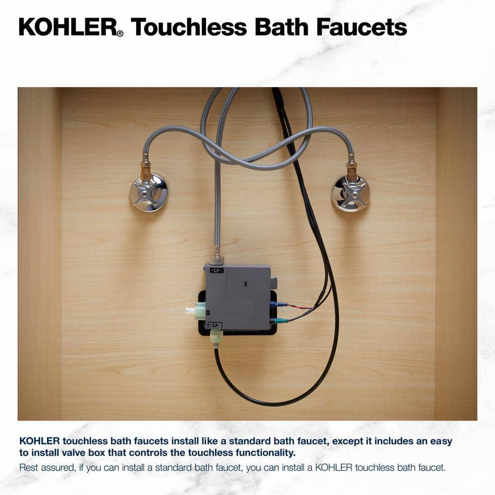 KOHLER Rubicon Battery Powered Touchless Single Hole Bathroom Faucet in Vibrant Brushed Nickel