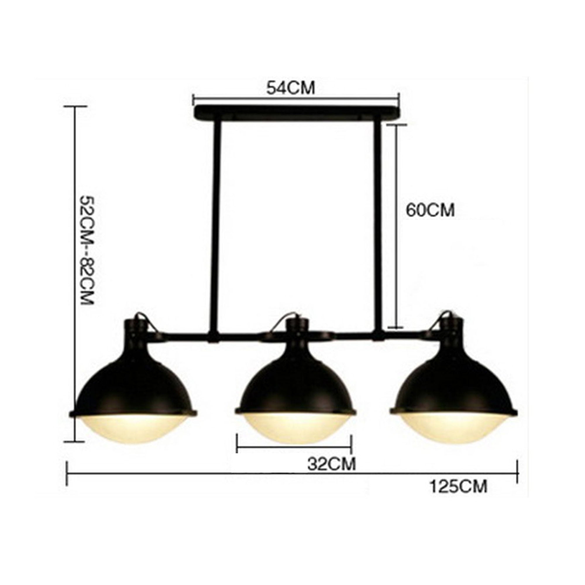 3 Heads Pendant Light Nordic Black Cy-Dd-118