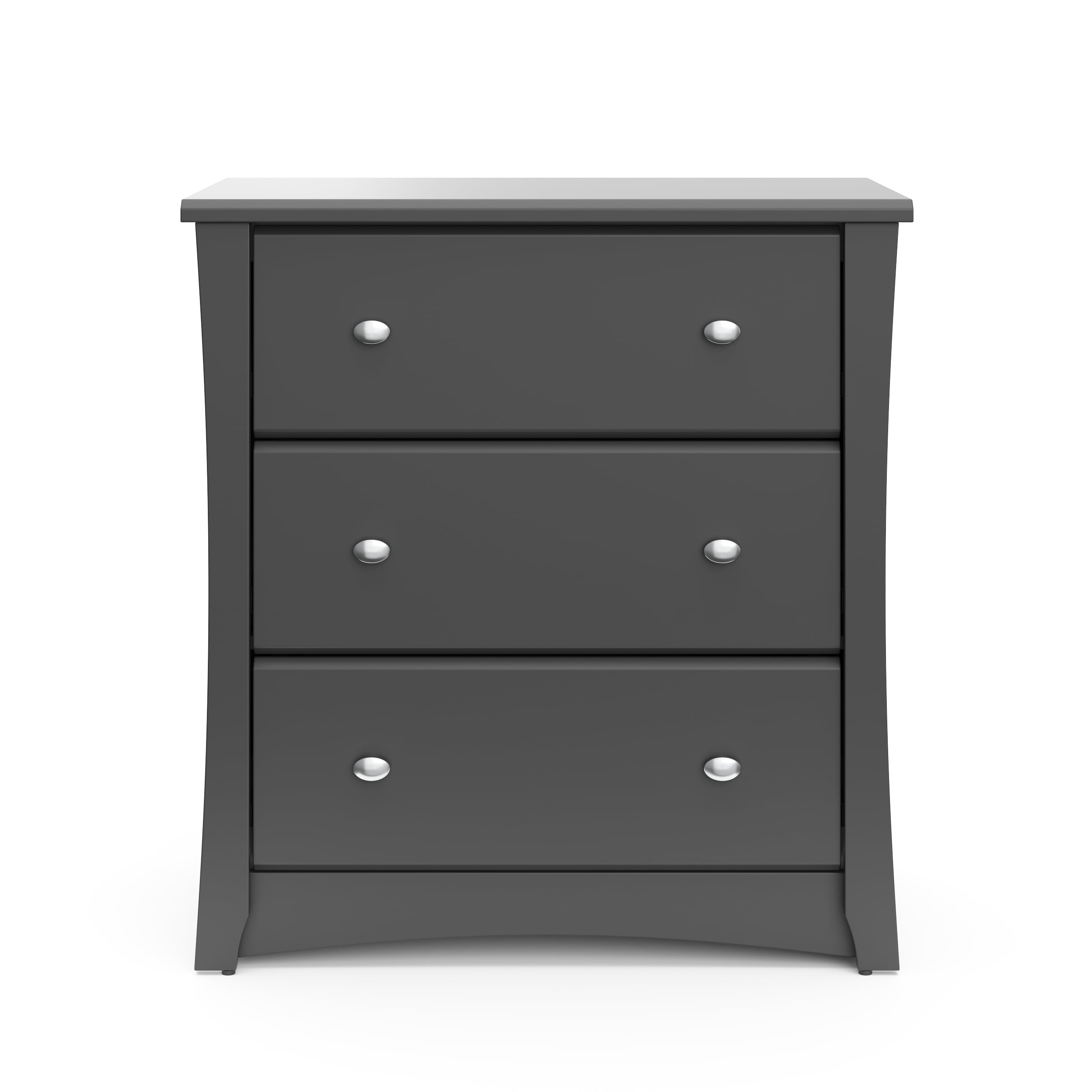 Storkcraft Crescent 3 Drawer Modern Vertical Dresser Gray Finish