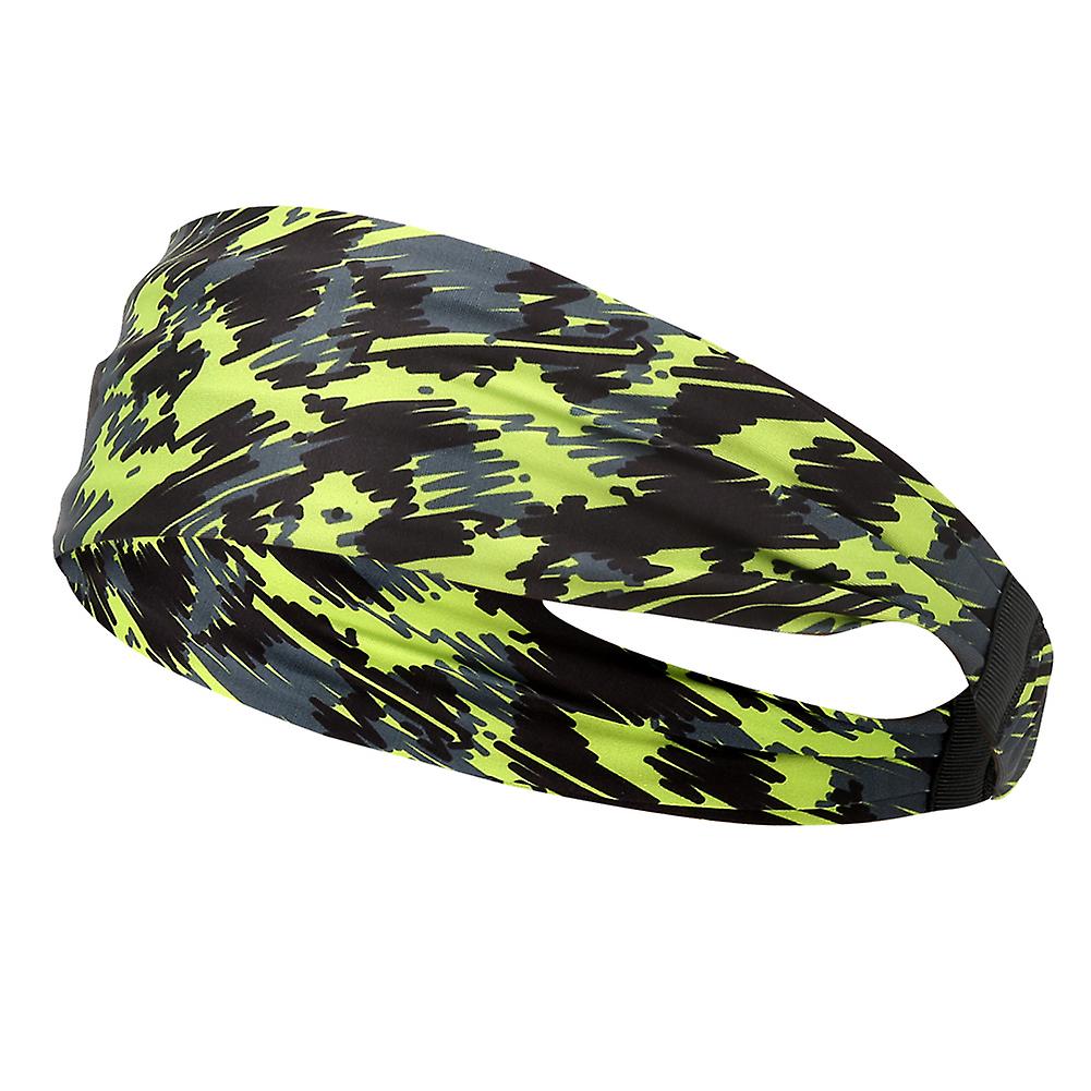 Polyurethane Fiber Green Printed Yoga Hair Band Quick Dry Outdoor Sports Fitness Headband For Running Cyclinggreen