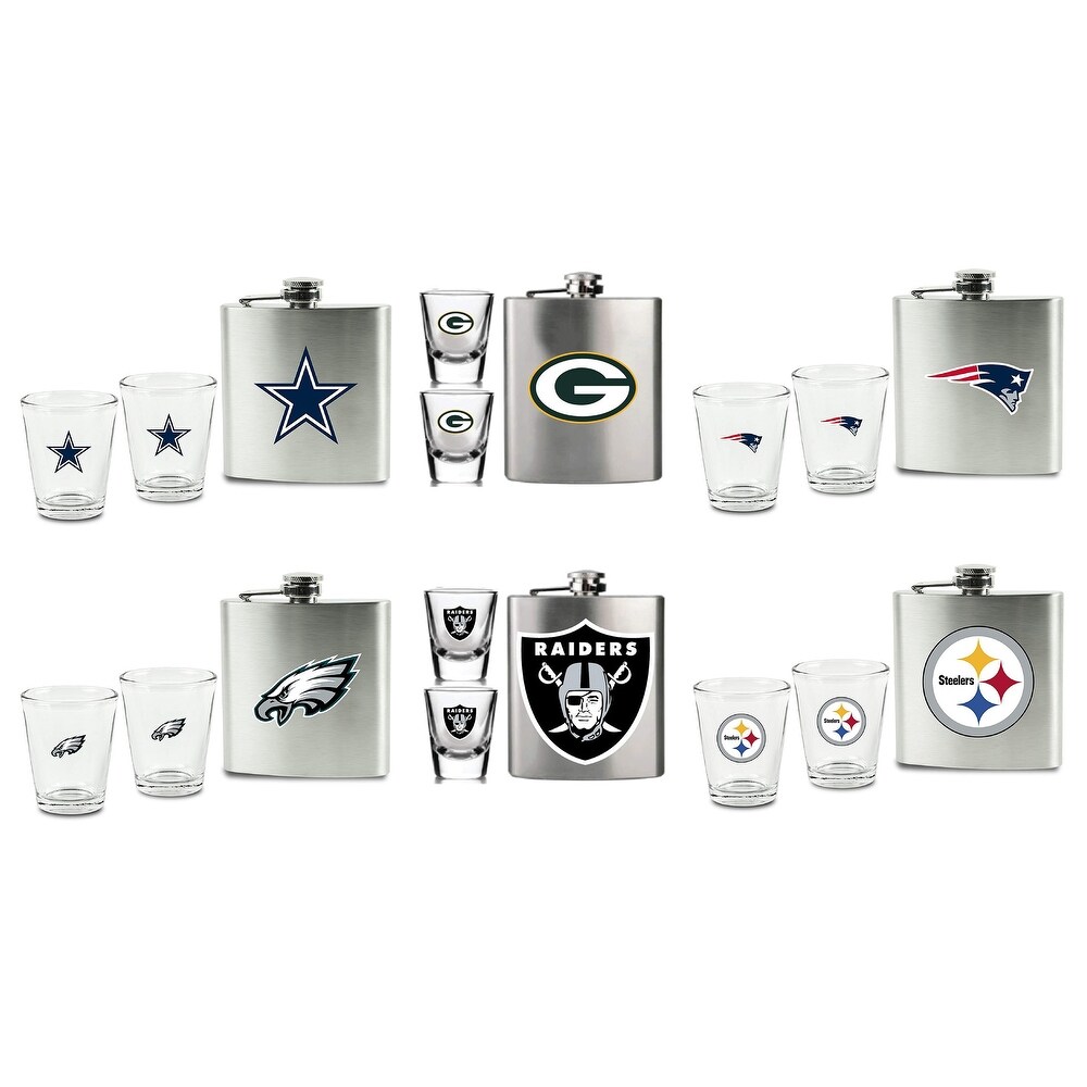 NFL 3pc Flask   Shot Glass Set   Houston Texans