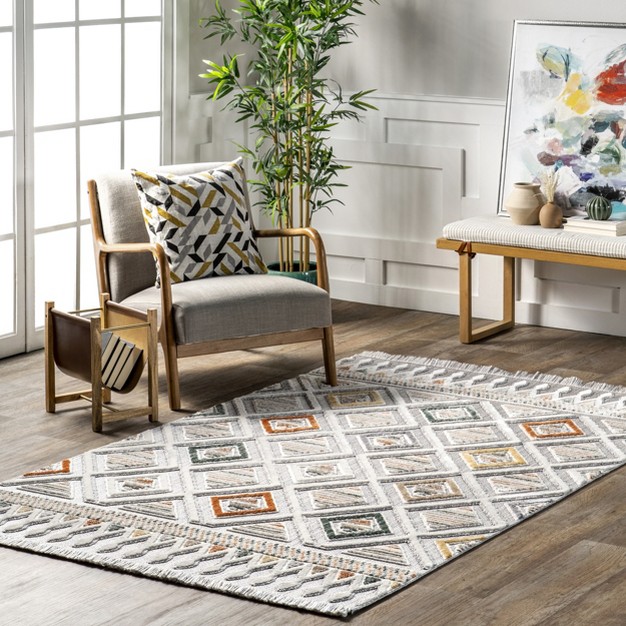 Nuloom Colleen Mixed Diamond Fringe Area Rug