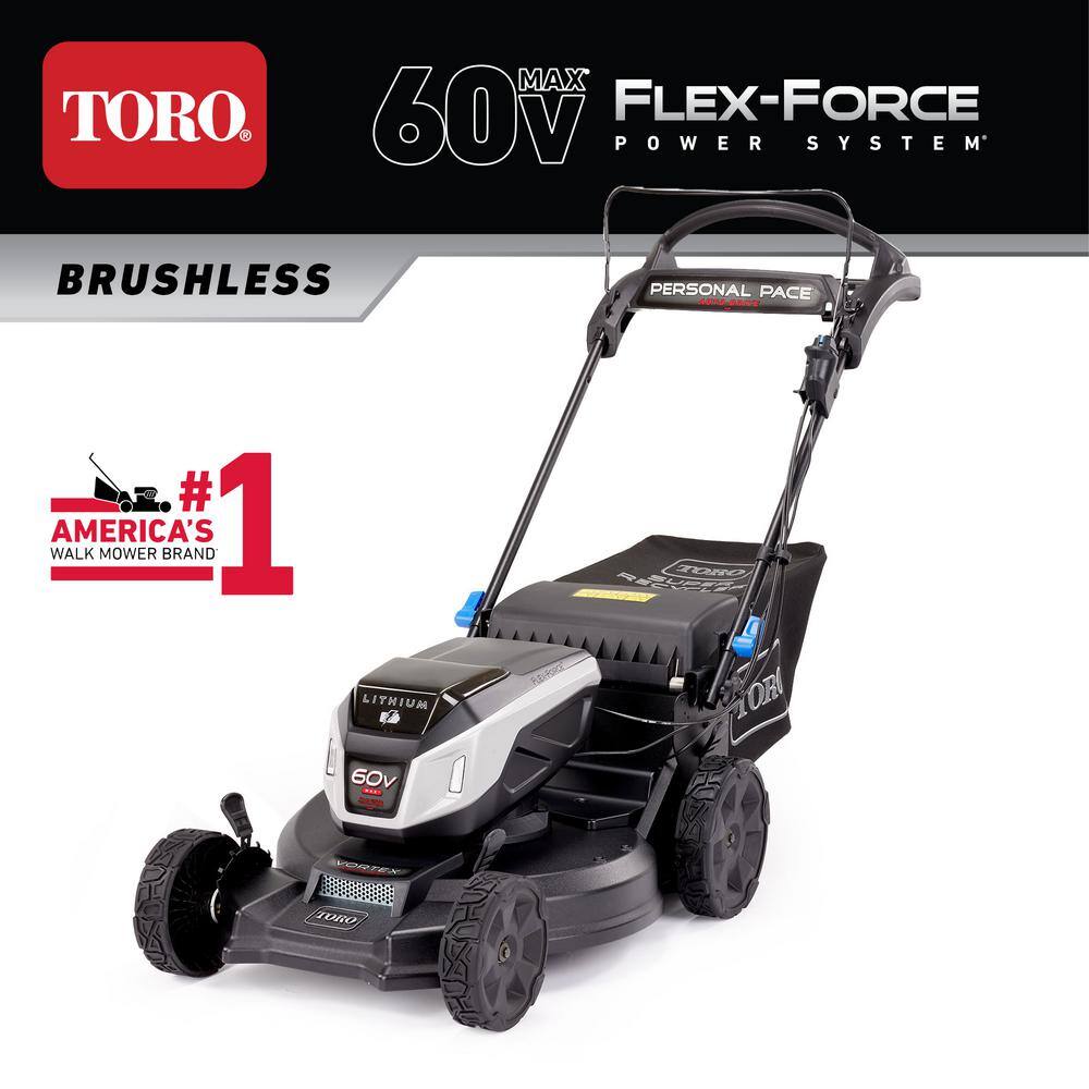 Toro 21 in. Super Recycler 60-Volt Personal Pace SmartStow Cordless Walk Behind Mower with Headlights (Bare Tool) 21568T