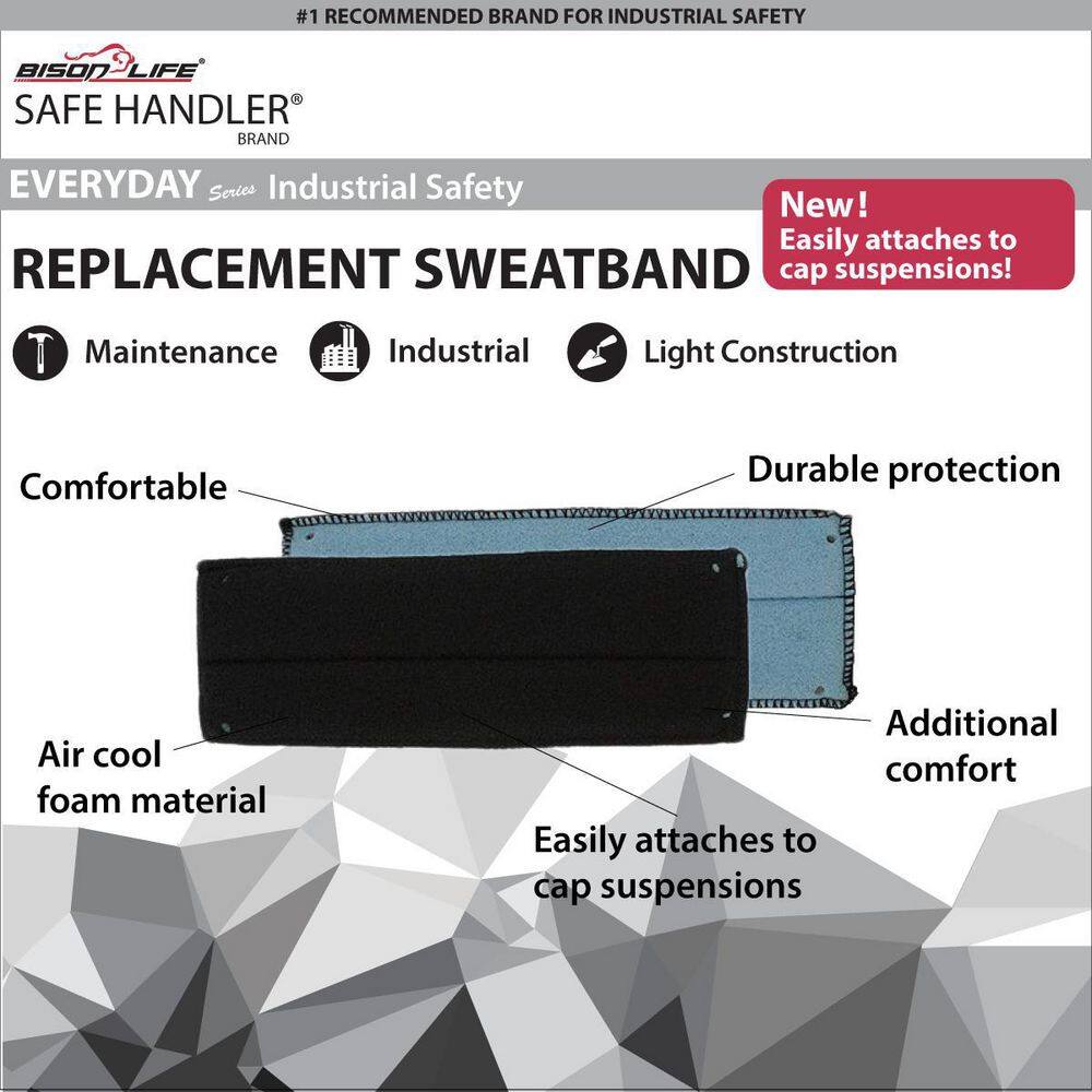 Bison Life Replacement Sweat Band for Hard Hat or Bump Cap (Pack of 12) BIS-SBBC-01