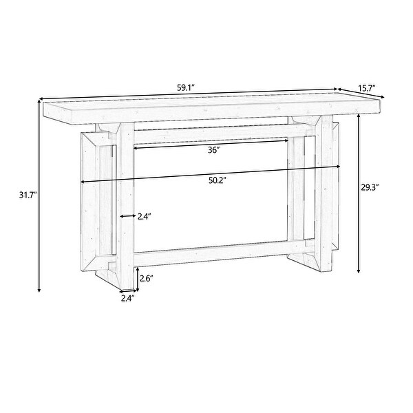 Contemporary Console Table with Industrial-inspired Concrete Wood Top