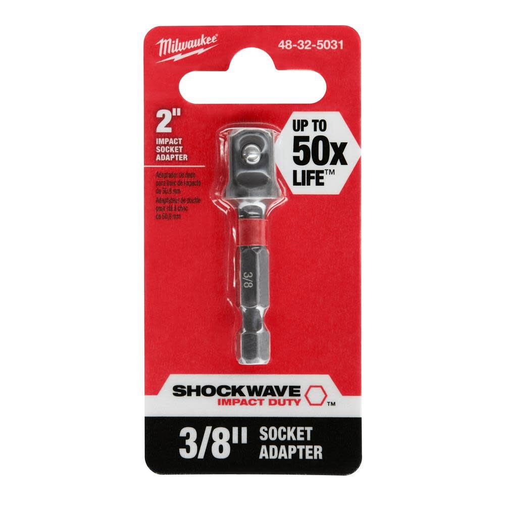 MW SHOCKWAVE 1/4 in. Hex Shank to 3/8 in. Socket Adapter 48-32-5031 from MW