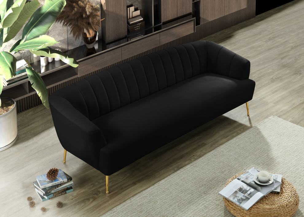 Tori Velvet Chair   Midcentury   Sofas   by Meridian Furniture  Houzz