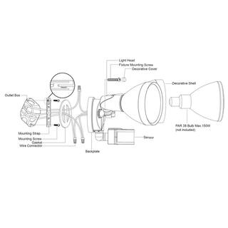 dualux White Motion Sensor Dusk to Dawn Outdoor Security Flood Light - 240-Degree Range - 85 Ft T0696