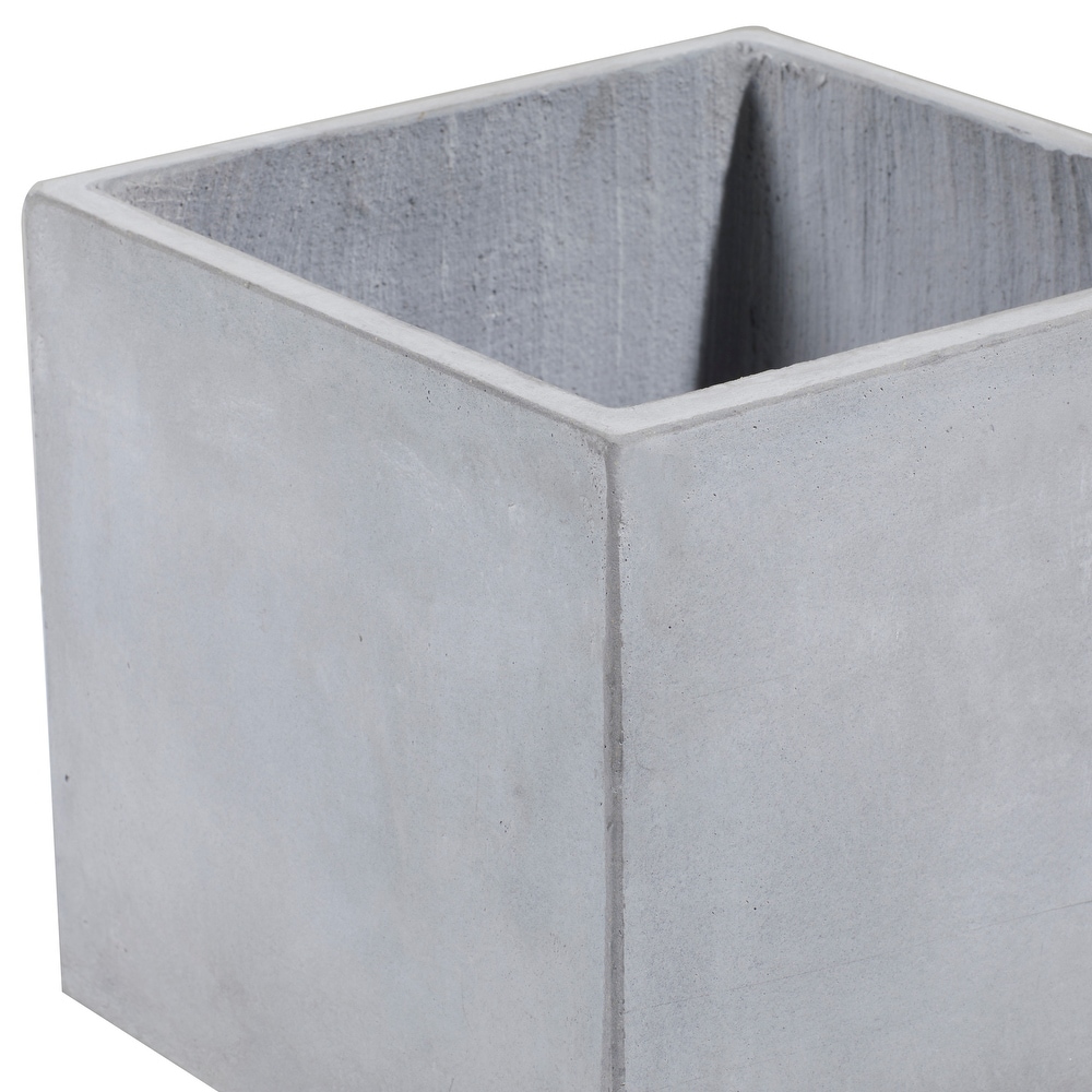 White Light Grey or Grey Fiber Clay Boho Modern Planter Pot (Set of 2)   S/2 15\