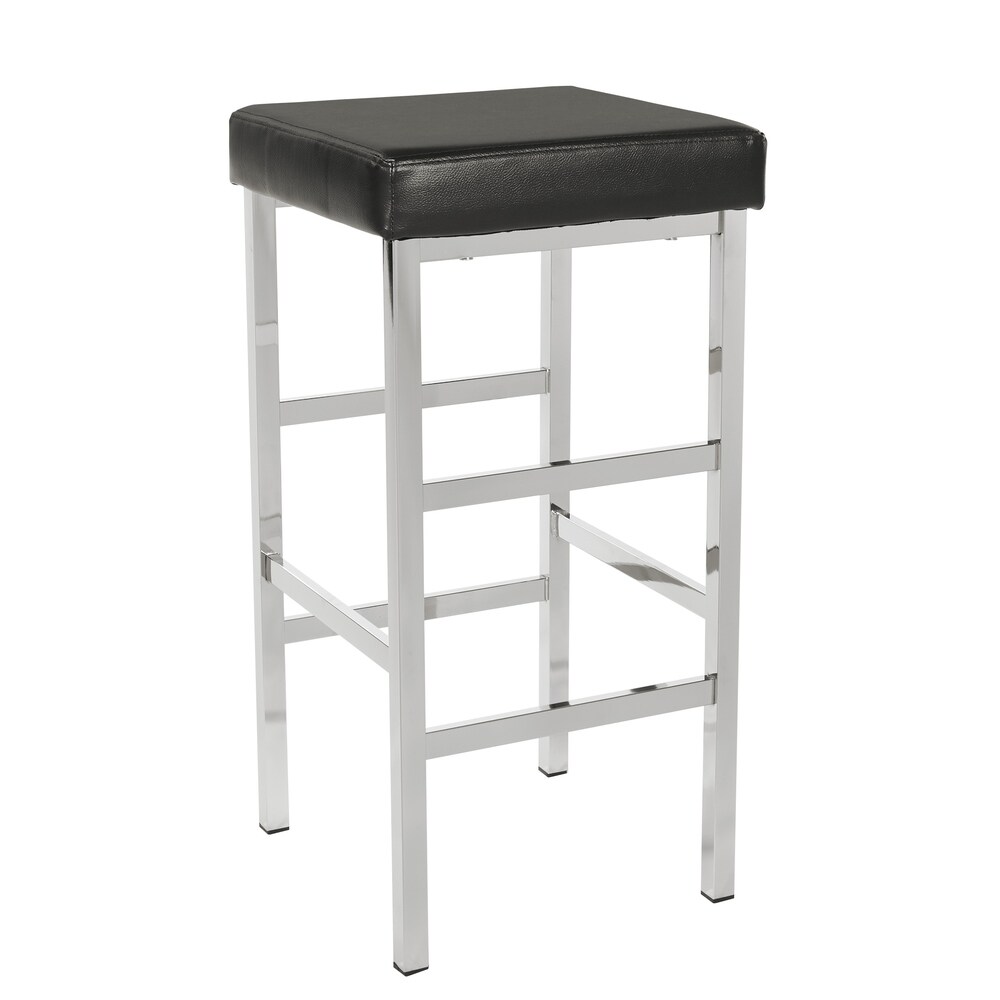 Porch   Den Mulloy Chrome 30 inch Backless Stool