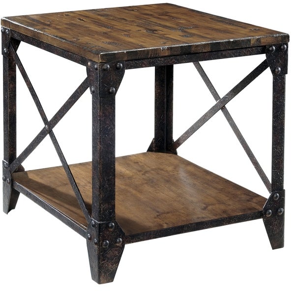 Carbon Loft Michael Distressed Pine Wood End Table