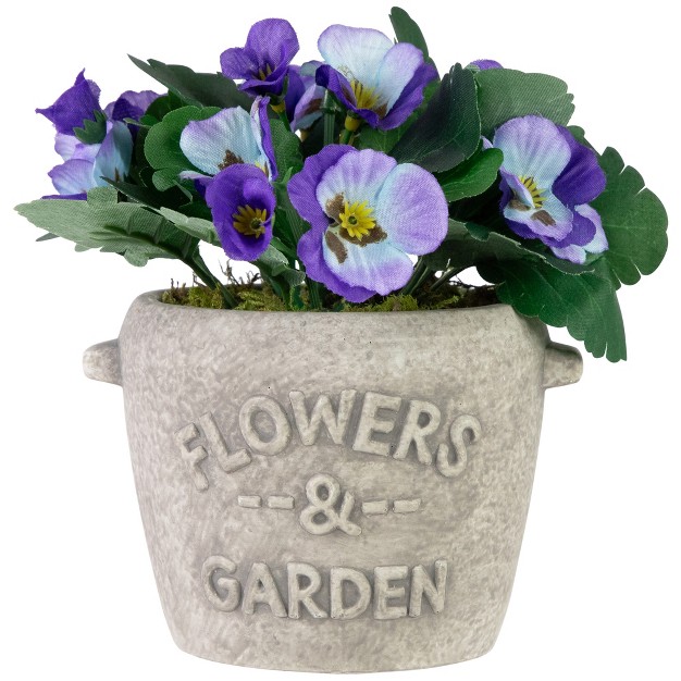 Purple And Blue Pansy Artificial Floral Arrangement In quot flowers amp Garden quot Pot