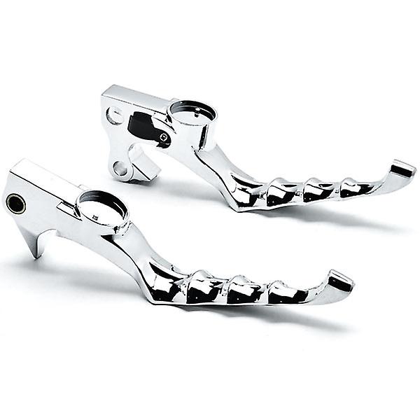 Chrome Hand Levers Skull Cross Grooved Emblems Compatible with Harley Davidson Sportster 1200 Custom 2004-2015