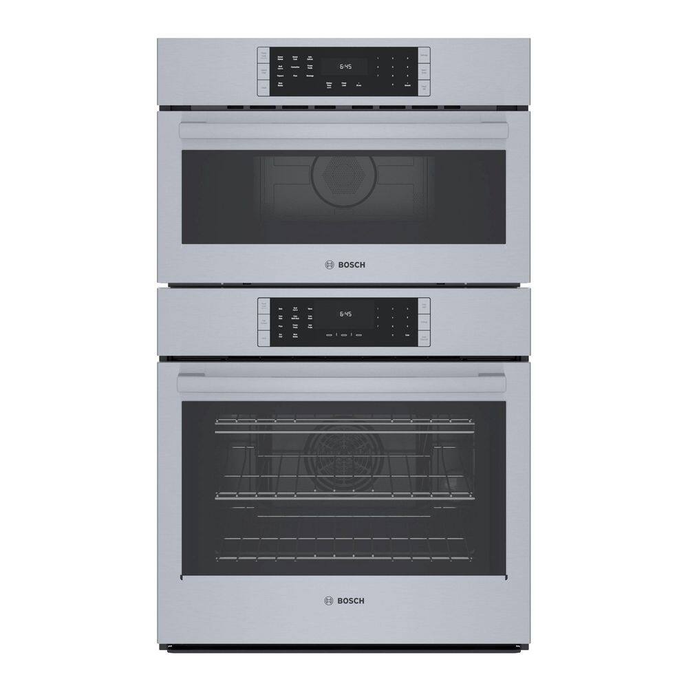 Bosch Benchmark Benchmark Series 30 in. Built-In Double Electric Convection Wall Oven with Speed Oven-Microwave Combo in Stainless Steel HBLP752UC