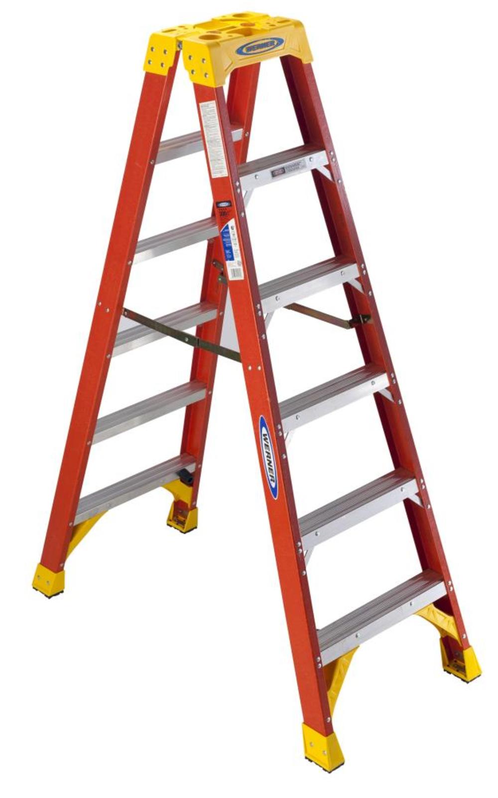 6-ft Fiberglass 300-lb Type IA Twin-Step Ladder