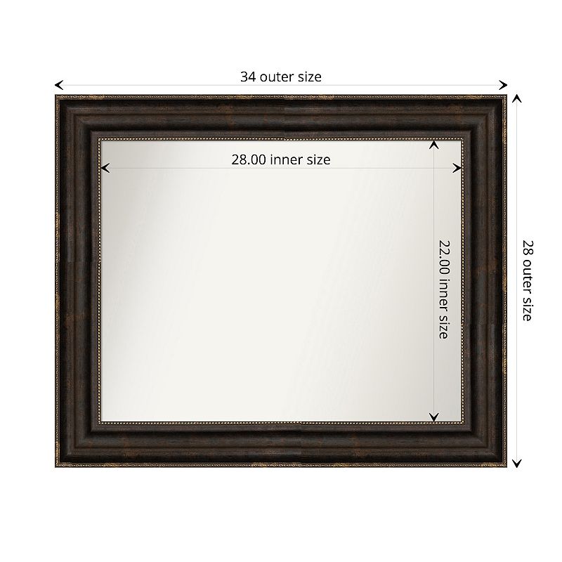 Stately Non-beveled Bathroom Wall Mirror