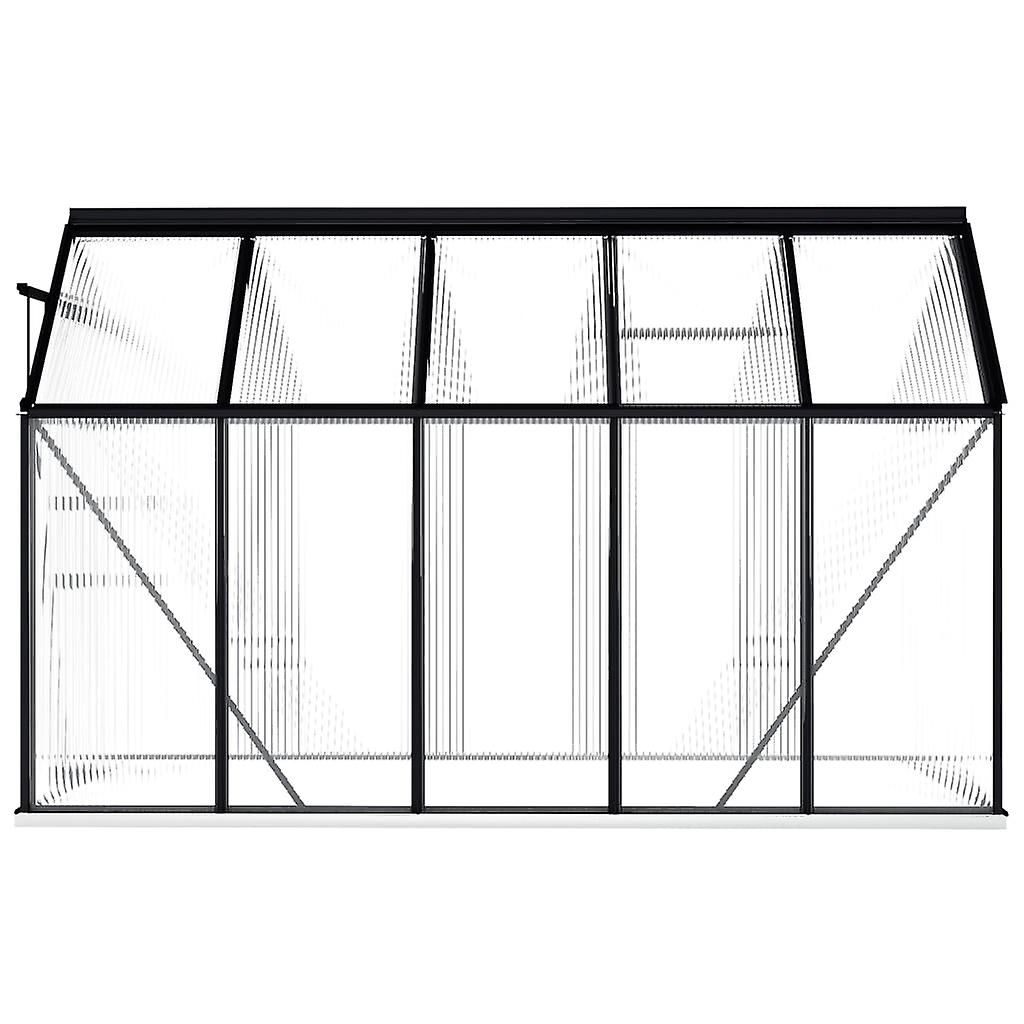 Greenhouse With Base Frame Anthracite Aluminium 5.89 M