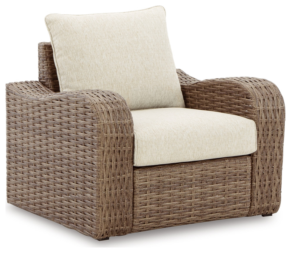 SANDY BLOOM Lounge Chair With Cushion   Tropical   Outdoor Lounge Chairs   by Ashley Furniture Industries  Houzz