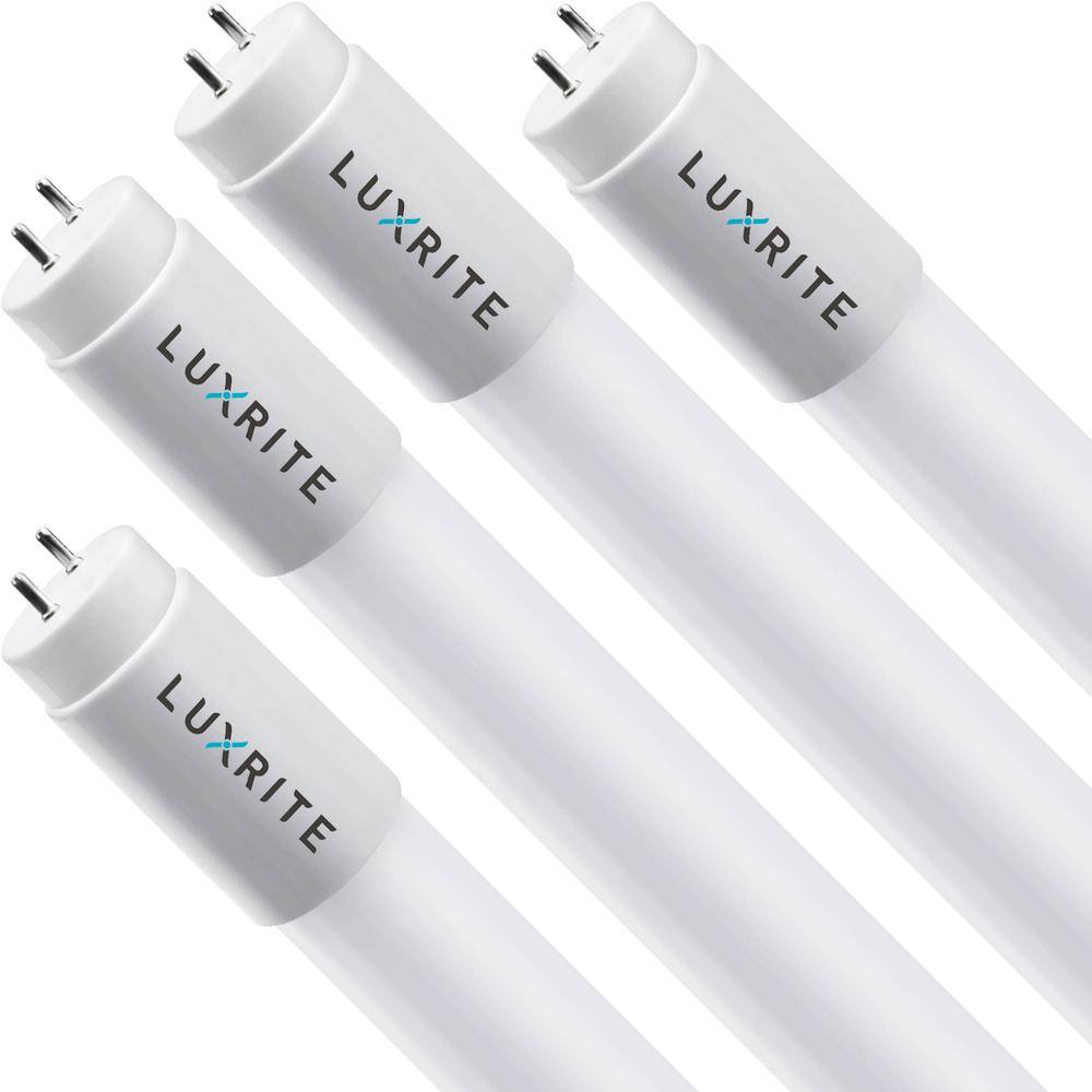 LUXRITE 32-Watt Equiv. 4 ft. Linear Tube T8 LED Light Bulb Ballast and Ballast Bypass Compatible 13W 4000K Cool White (4-Pack) LR34192-4PK