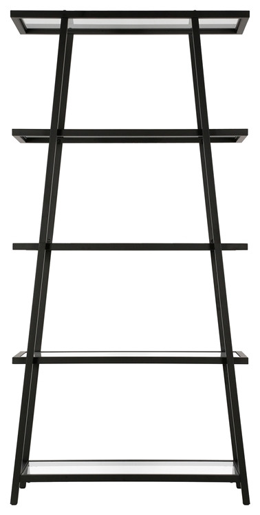 Henn ampHart 34 quotBlackened Bronze Metal/Glass Bookcase   Industrial   Bookcases   by Homesquare  Houzz