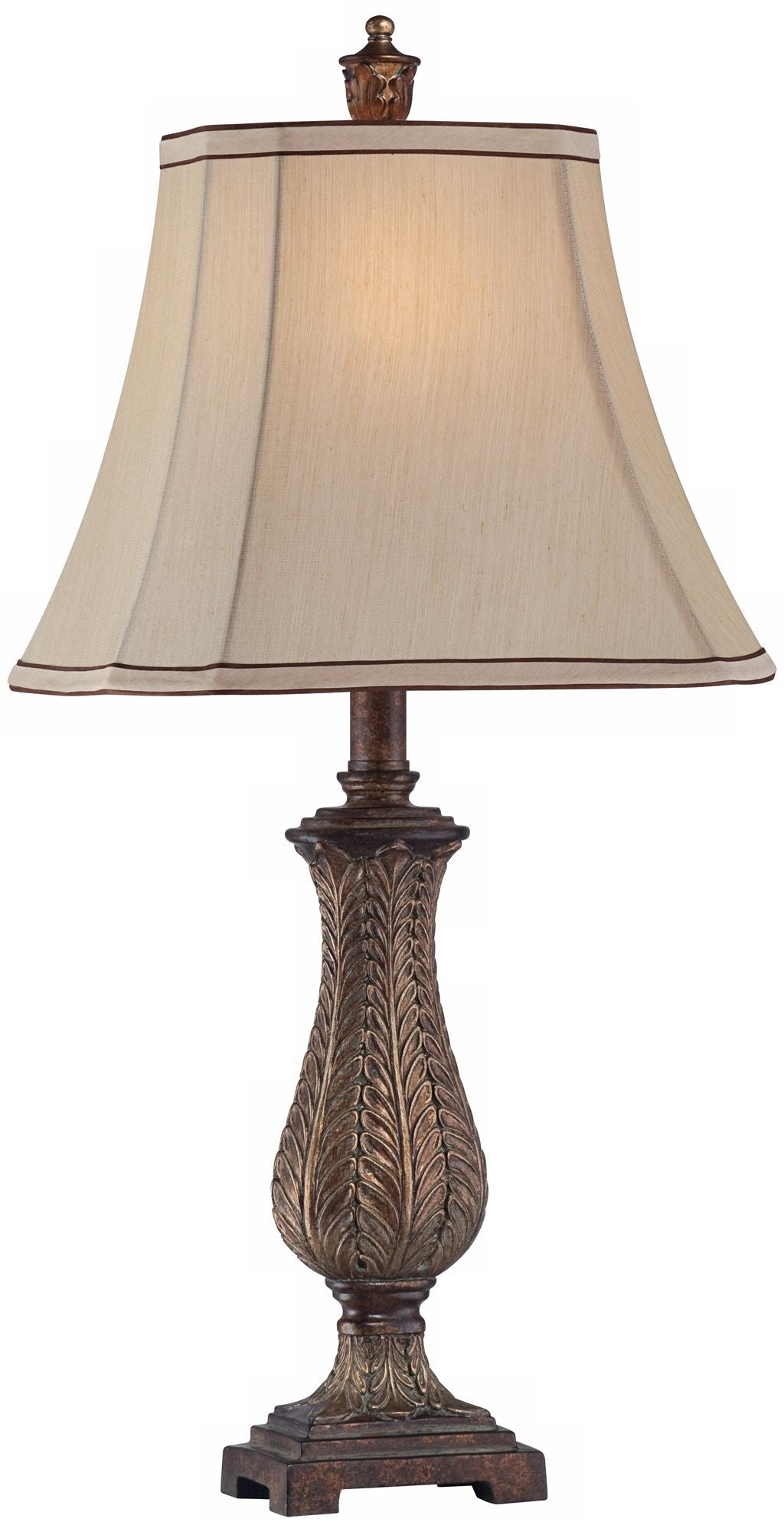 Regency Hill Traditional Table Lamp Old Oak Antique Petite Vase Beige Rectangular Shade for Living Room Family Bedroom Bedside