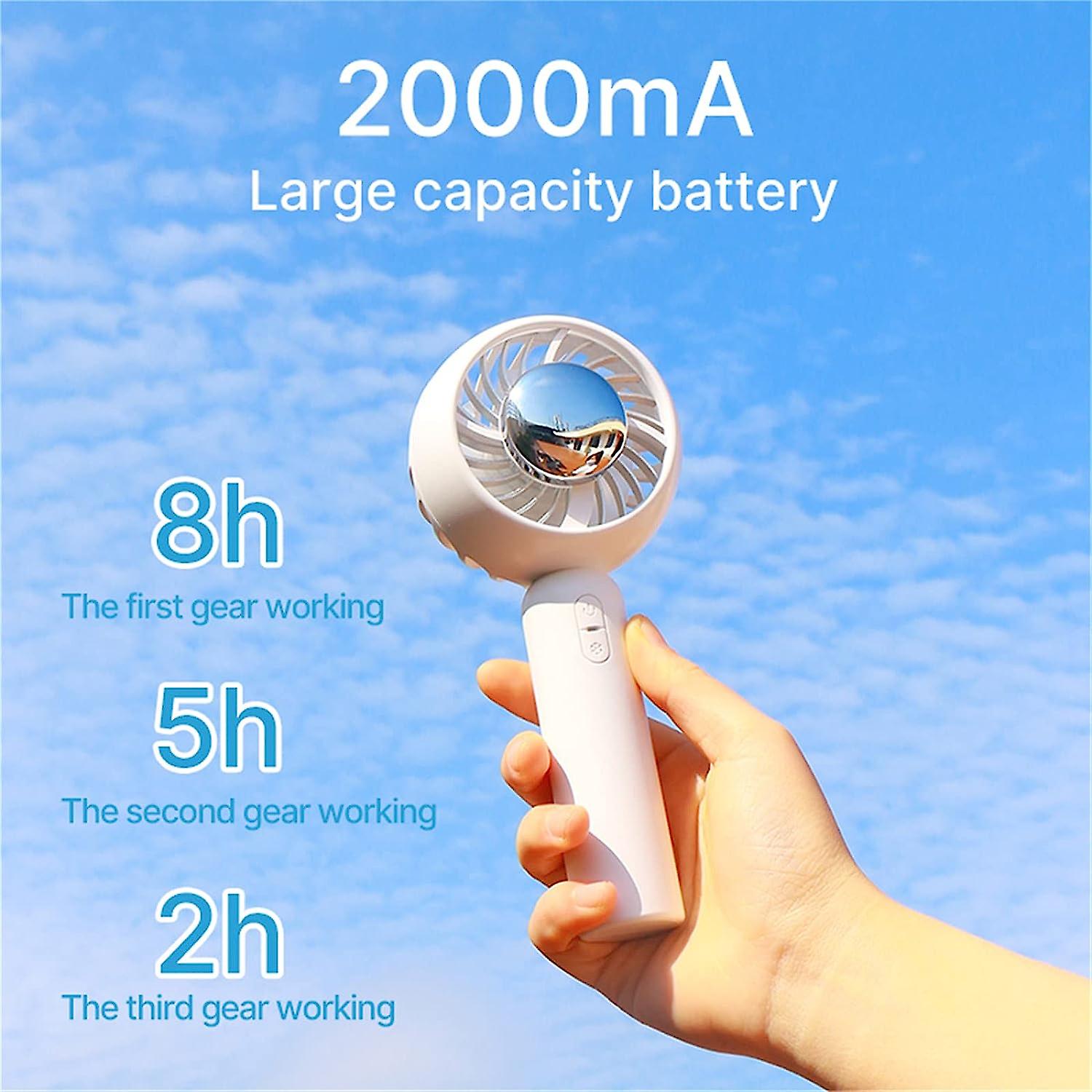 Handheld Cool Fan， [ice Hockey Cooling] Mini Portable Hand Fan，summer Usb Rechargeable Personal Fan， Small Fan With 3 Speeds And For Travel/commute/ma