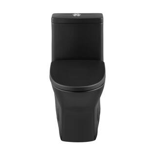 Swiss Madison Sublime II 1-Piece 1.11.6 GPF Toilet Dual Flush Round Toilet in Matte Black Seat Included SM-1T257MB