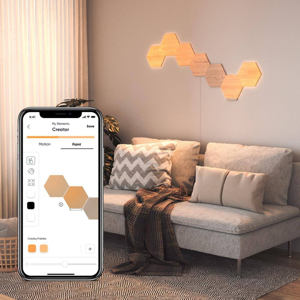 Nanoleaf Elements Wood Look Smarter Kit -7 Smart LED Panels NL52K7003HB-7PK