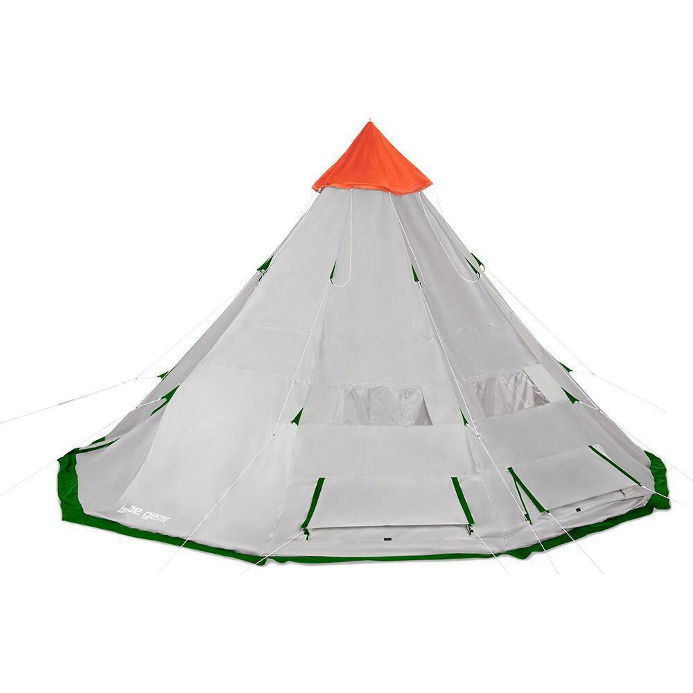 Tahoe Gear 18 ft. x 18 ft. 12-Person Teepee Cone Shape Camping Tent TGT-BIGHORNXL-12-B