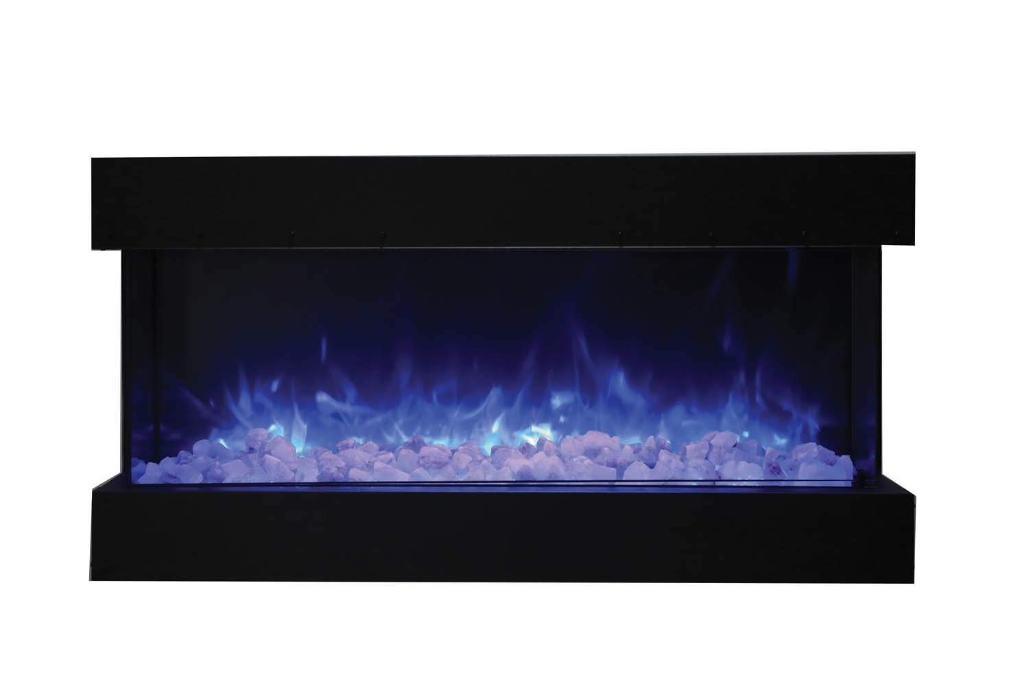 Amantii Tru-View Slim 3-Sided Electric Fireplace with Logs, 50-Inch