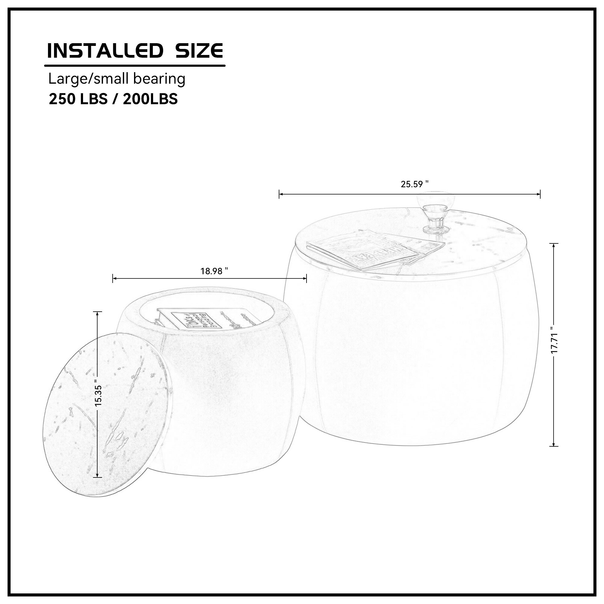 Set Of 2 End Table with Storage with Reversible Lid Tray