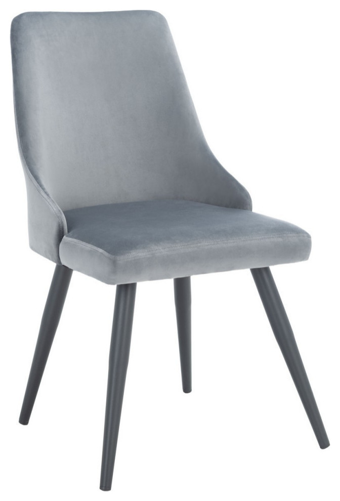 Karen Upholstered Dining Chair  Set of 2  Slate Gray/Black   Midcentury   Dining Chairs   by Rustic Home Furniture Deco  Houzz