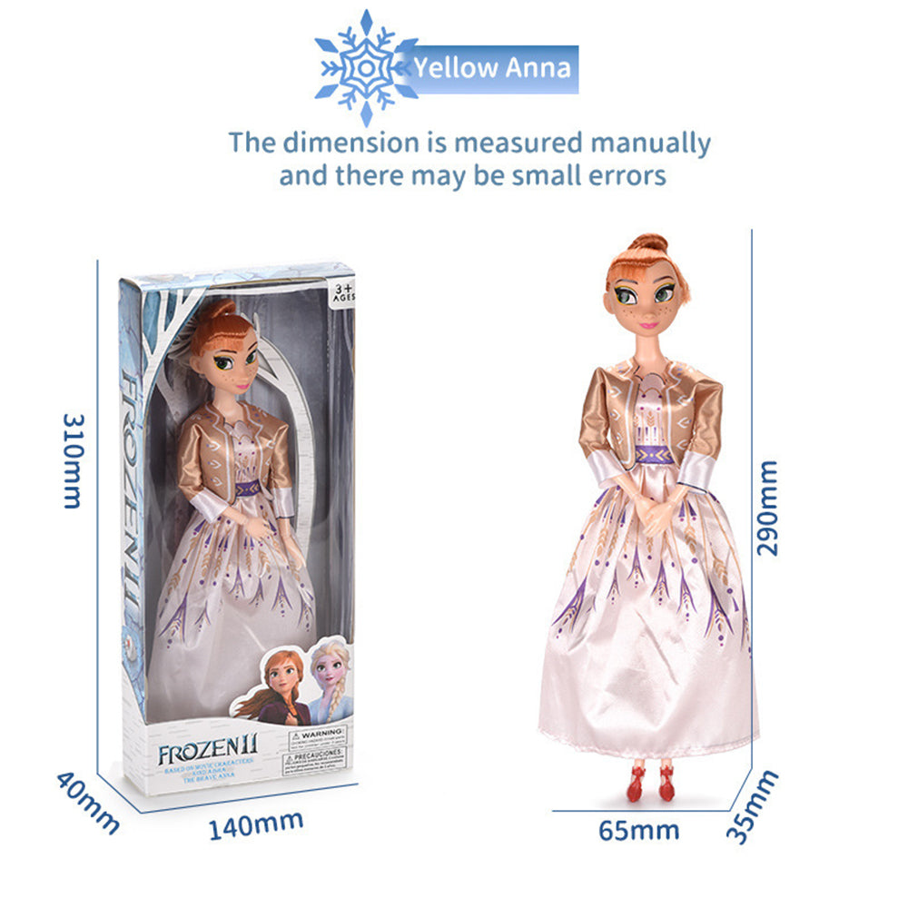 4PCS Set Disney Frozen Elsa Anna Dolls Sets, 11" High Frozen Princess Doll Toys with Accessories Olfa Sets Girl's Christmas Gift Box,Girl Collectible