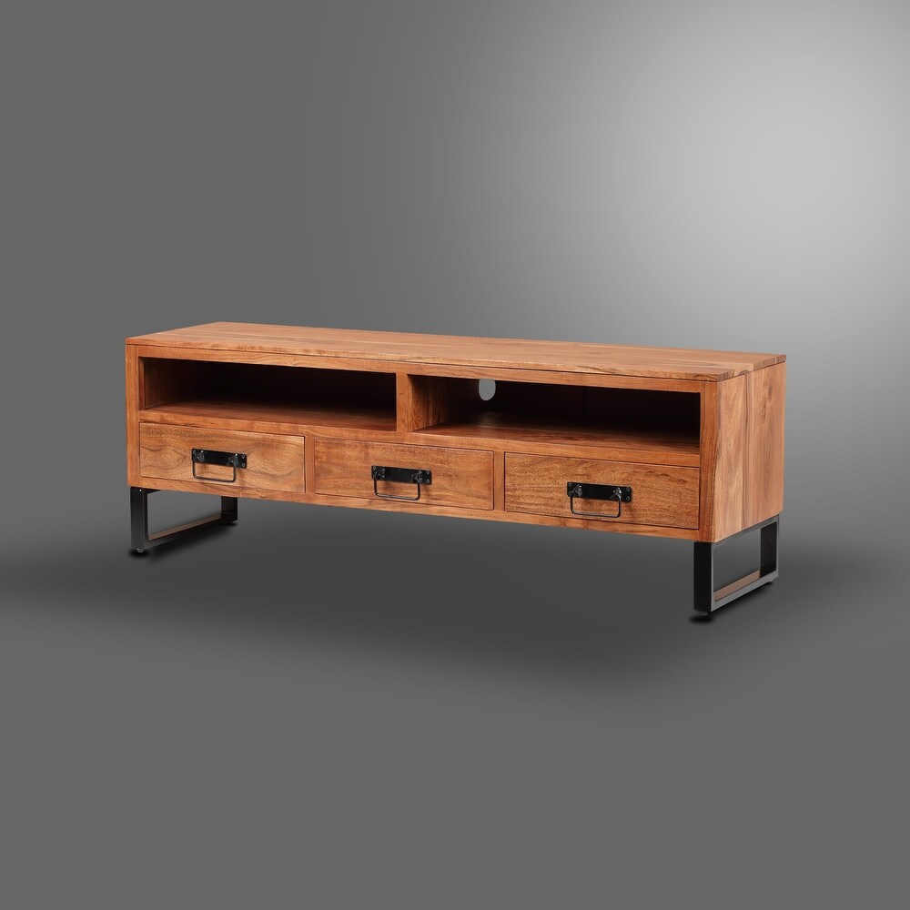 Solid Wood TV Stand with 3 Drawers  for TVs up to 65\