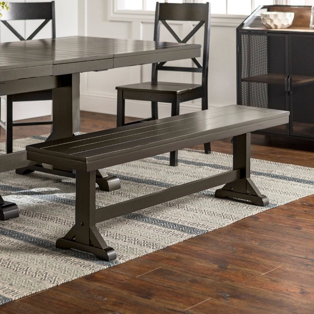 Trestle Leg Wood Dining Kitchen Bench Saracina Home