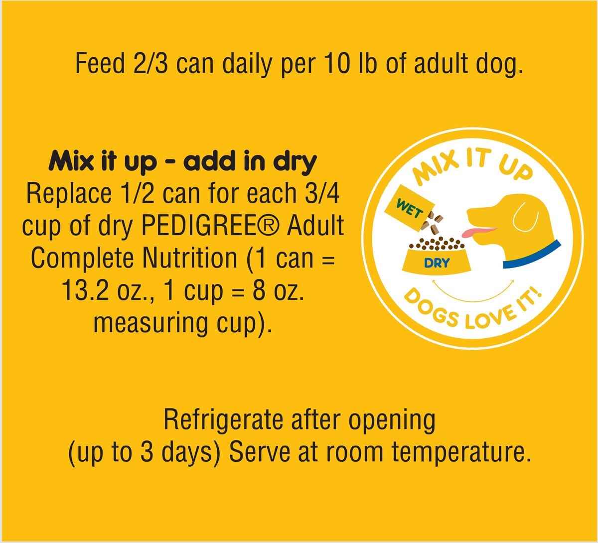 Pedigree Chopped Ground Dinner Chicken and Rice Dinner Canned Dog Food