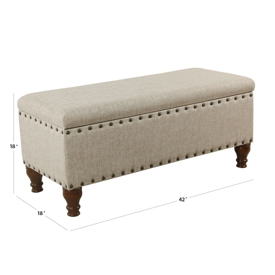 Copper Grove Reze Large Storage Bench with Nailhead Trim