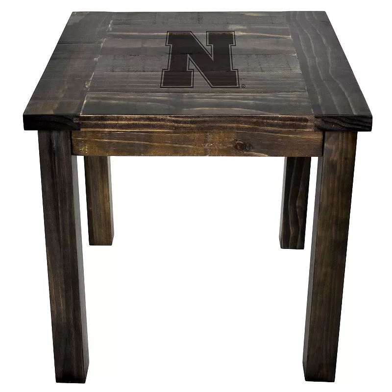 Nebraska Cornhuskers Reclaimed Side Table