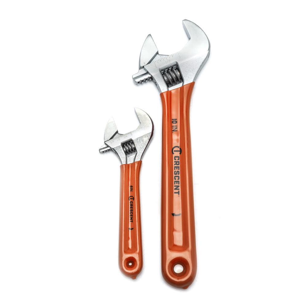 6 and 10 Adjustable Cushion Grip Wrench 2 Piece Set