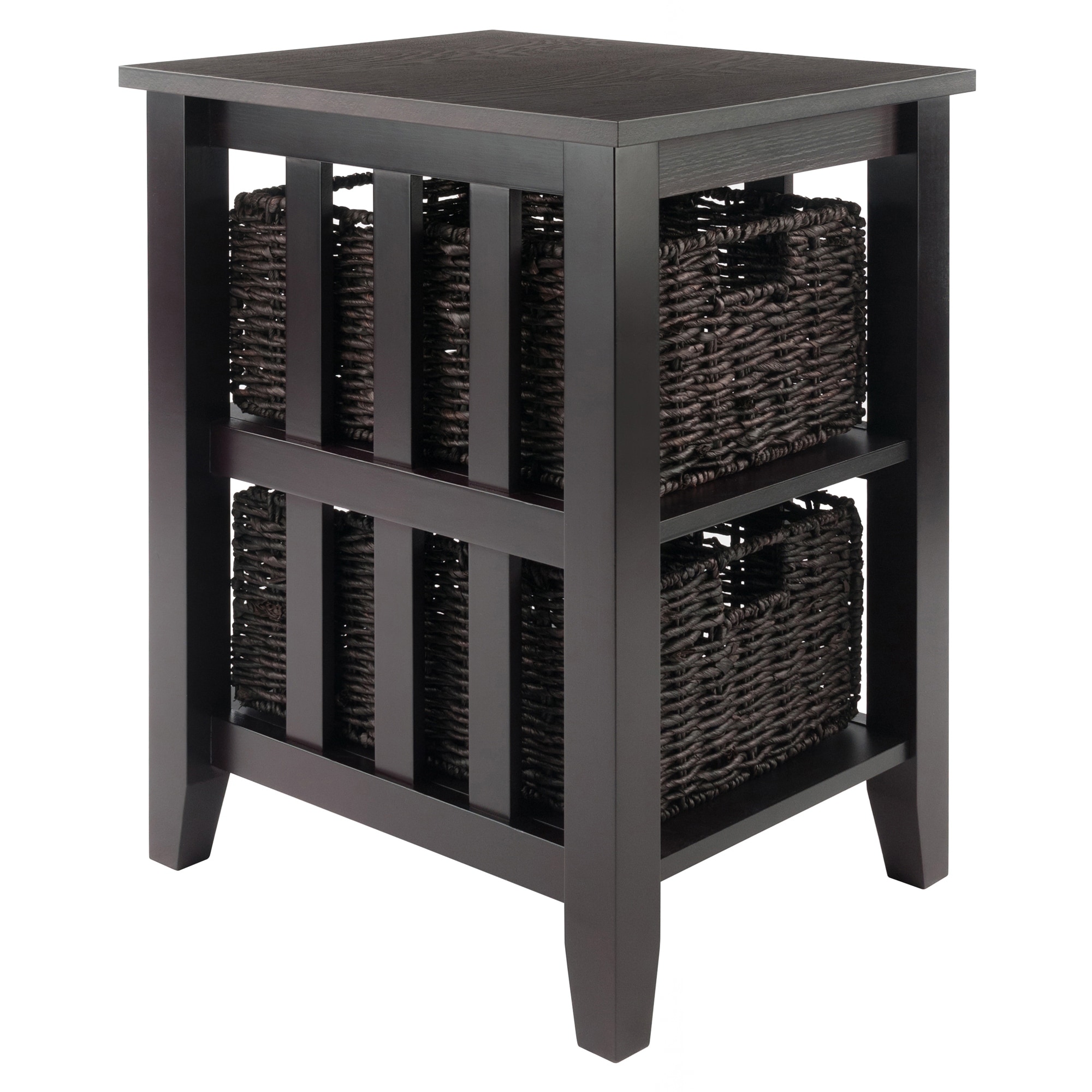 Skyline Decor Morris Side Table with 2 Foldable Baskets