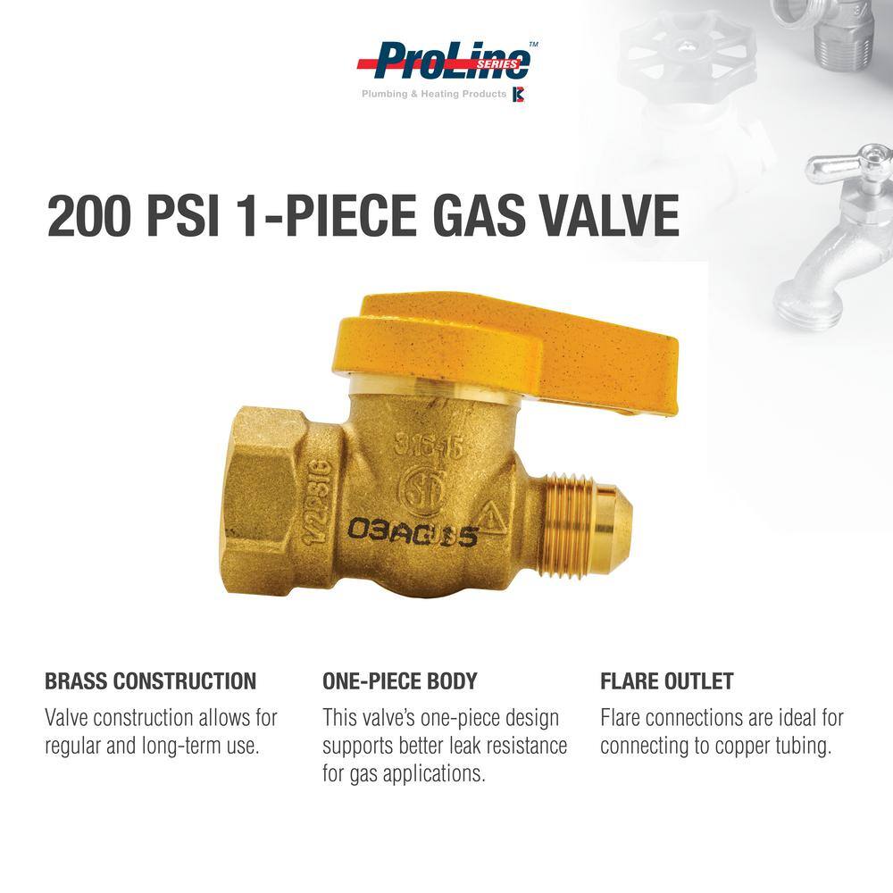 ProLine Series 38 in. x 12 in. Brass FL x FPT 1-Piece Gas Valve 114-522HN