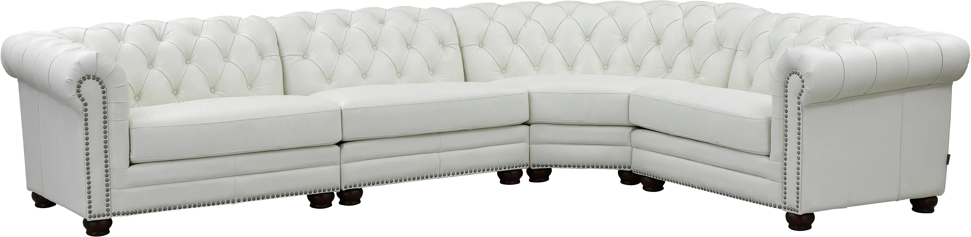 Kennedy White Leather 4 Piece Sectional - Amax Leather