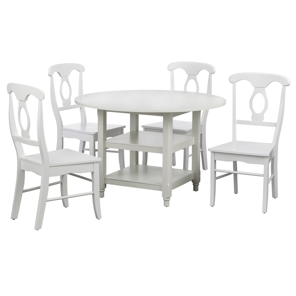 Simple Living Cottage White Round Dining Table