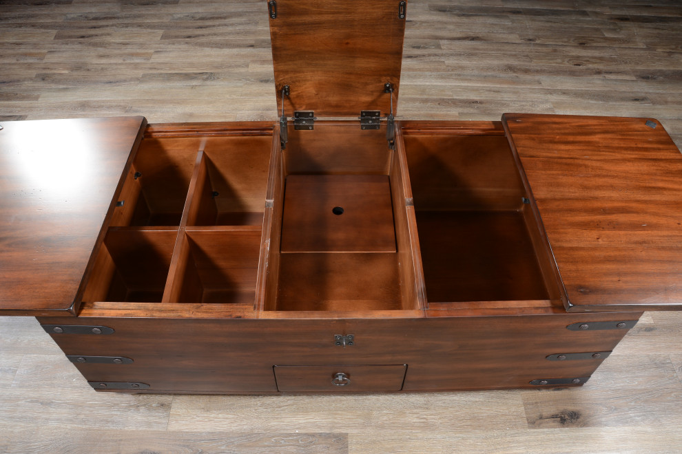 48 quotRectangular Rustic Wood Trunk Coffee Table Storage   Traditional   Coffee Tables   by Sideboards and Things  Houzz