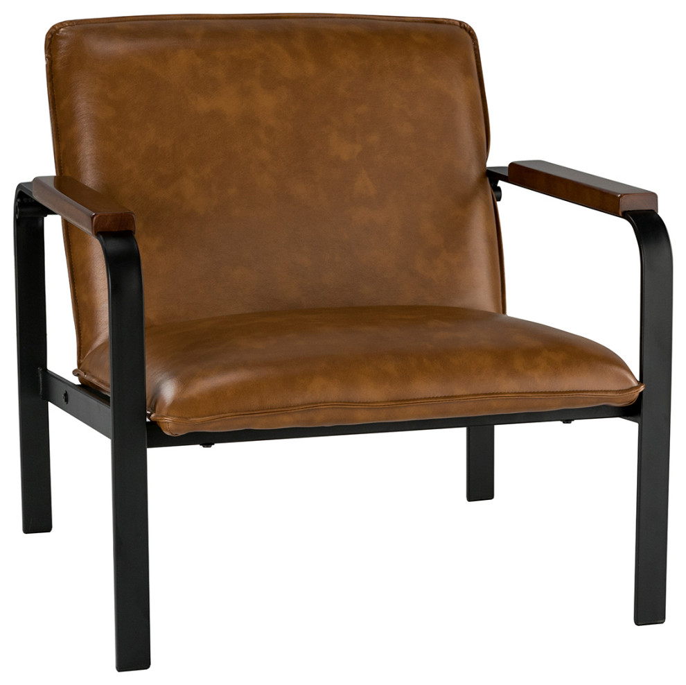 Antique Faux Leather Leisure Chair   Contemporary   Armchairs And Accent Chairs   by Karat Home  Houzz